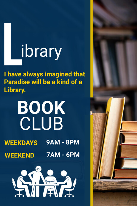 Blue Professional Library Poster Template | PosterMyWall