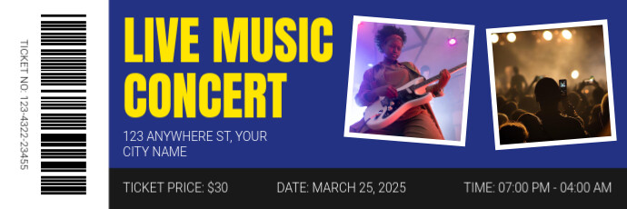 Blue Professional Live Music Concert Twitter Banner template