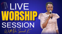 Blue Professional Live Worship Youtube Thumbnail template