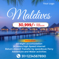 Blue Professional Maldives  Instagram Post template