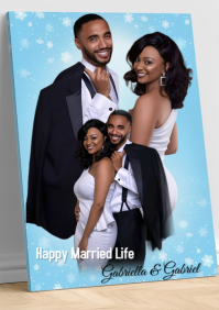Blue Professional Marriage Template Flyer A4