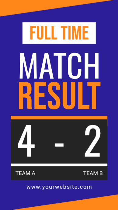 Match Result Announcement Template | PosterMyWall
