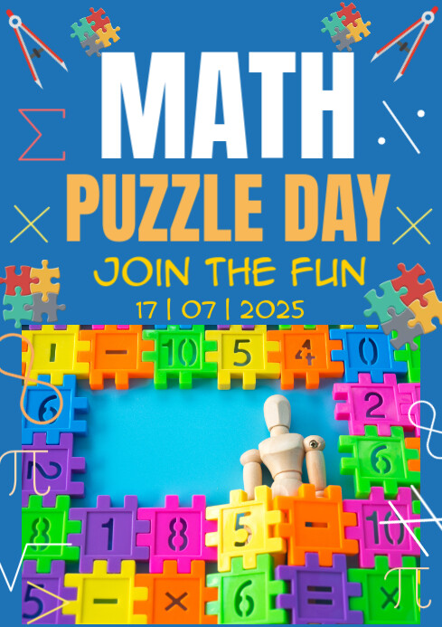 Copy of Blue Professional Math Puzzle Day A2 | PosterMyWall