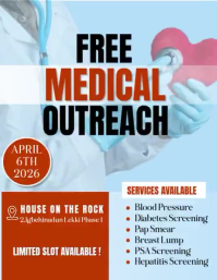 Blue Professional Medical Outreach Flyer Video Løbeseddel (US Letter) template