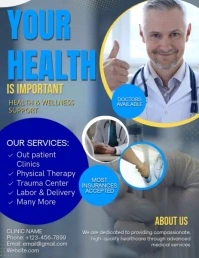 Blue Professional Medical Services Flyer Pamflet (Letter AS) template
