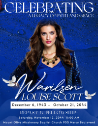 Blue Professional Memorial Celebration Flyer 传单(美国信函) template
