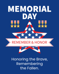 Blå Memorial Day Instagram Portrait Template