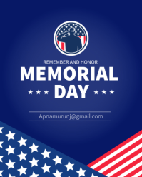 Blue Memorial Day Instagram Portrait Template