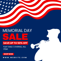 Blue Professional Memorial Day Sale Instagram Post Instagram-bericht template