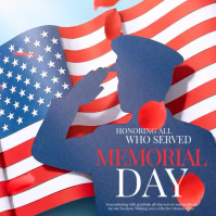 Blue Professional Memorial Day Square Video Quadrat (1:1) template