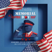 Blue Professional Memorial Day Square Video Quadrado (1:1) template