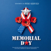 Blue Professional Memorial Day Square Video template