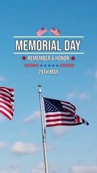 Blue Professional Memorial Day Videos 2024 Di Digital Display (9:16) template