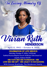 Azul Memorial Service A4 Template