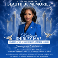 Blue Professional Memorial Service Instagram Post template