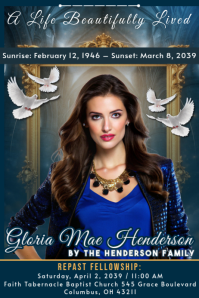 Blue Professional Memorial Service Poster template