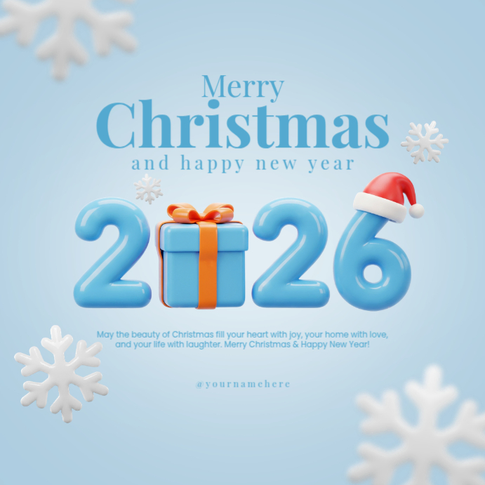 Copy of Blue Professional Merry Christmas And Happy New Year Greeting ...