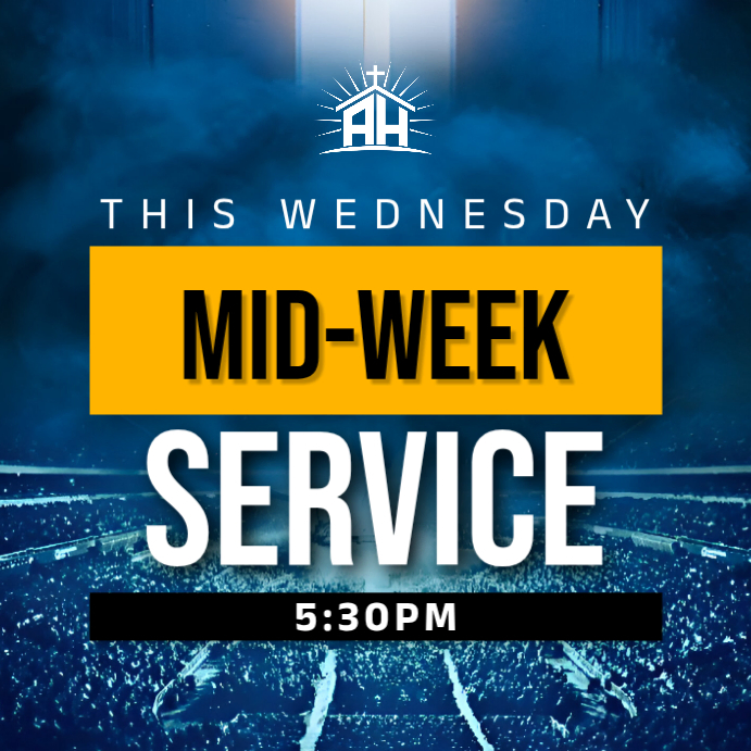 Modèle Blue professional mid-week church service instagram post ...