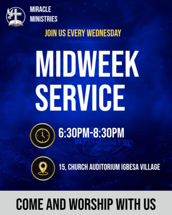 Midweek Church Service Template | PosterMyWall