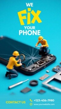 Blue Professional Mobile Repair Services Instagram Reel template