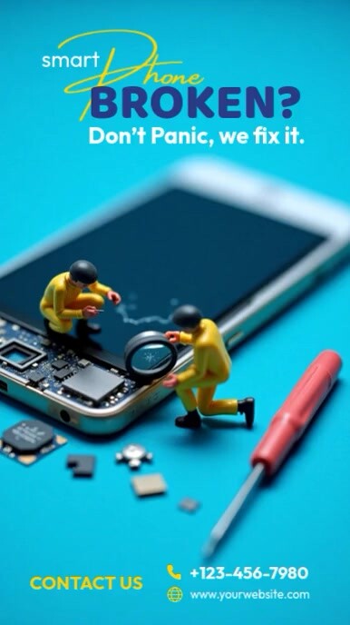 Blue Professional Mobile Repair Services Instagram Reel template
