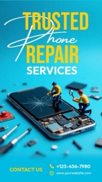Blue Professional Mobile Repair Services Instagram Reel template