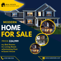 Blue Professional Modern Home Instagram Post template