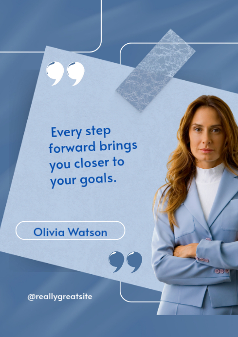 Blue Professional Motivational Quote A4 Template | PosterMyWall
