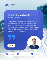 Синий Motivational Quote Flyer Template