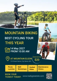 Blue Professional Mountain Biking Poster A2 template