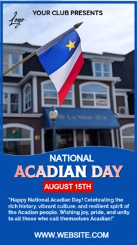 Blue Professional National Acadian Day  Instagram Story template