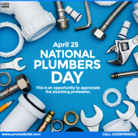 Blue Professional National Plumbers Day Instagram Post template