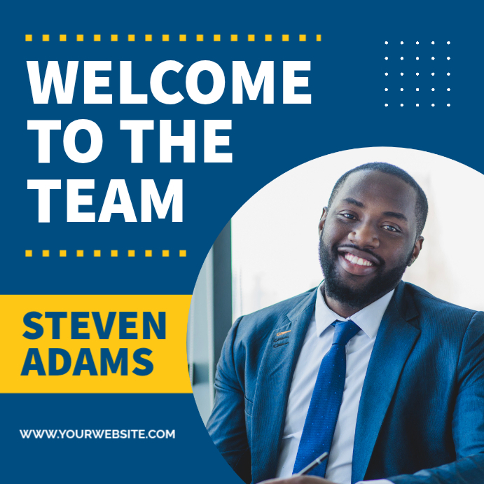Blue professional new team member welcome instagram post Template ...