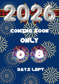 Blue Professional New Year Countdown A6 template