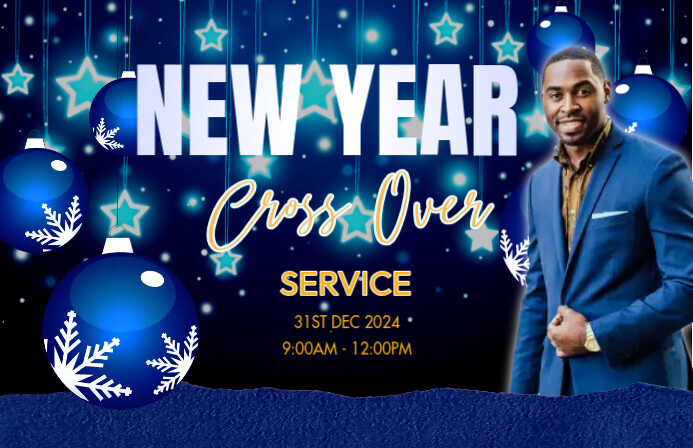 Blue professional new year cross over service tabloid Template ...