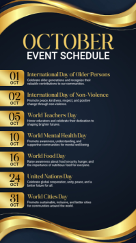 Preto October Event Schedule Instagram Story Template