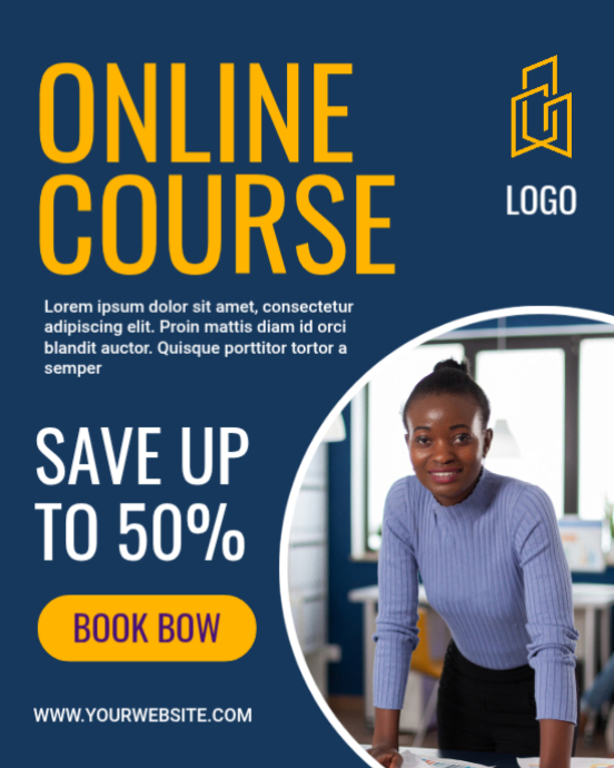Blue professional online course promotion instagram portrait Template ...