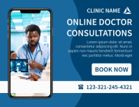Blå Online Doctor Consultations Folheto Template