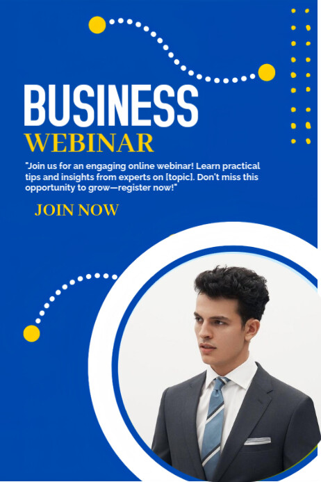 Blue Professional Online Webinar Business Template Poster | PosterMyWall