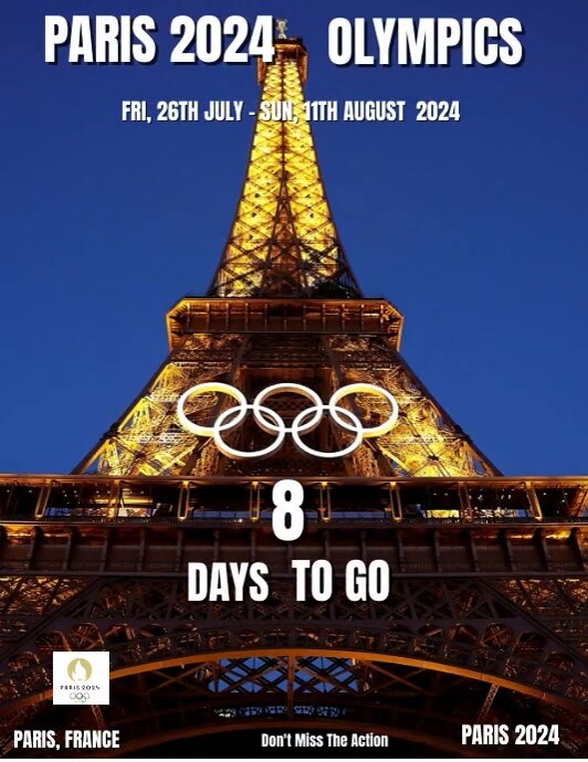 Blue Professional Paris 2024 Olympics Games F Template | PosterMyWall