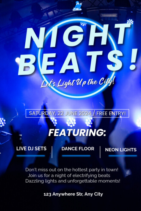 Event Advertisement. Blue Blue Professional Party Flyer Poster Template | PosterMyWall