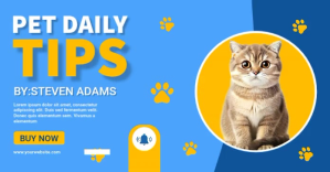 สีน้ำเงิน Blue Professional Pet  Facebook Shared Image Facebook Shared Image Template