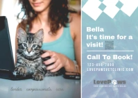 Blue Professional Pets, Veterinary, Vet, Animals, Veterinaria, Mascotas, Reminders, Postcards, Marke template