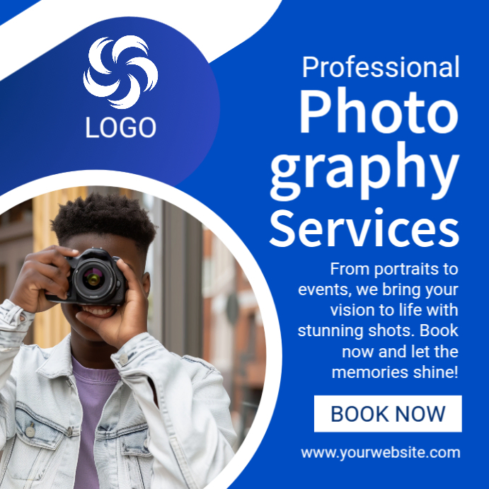 Blue Professional Photography Instagram Post Template | PosterMyWall