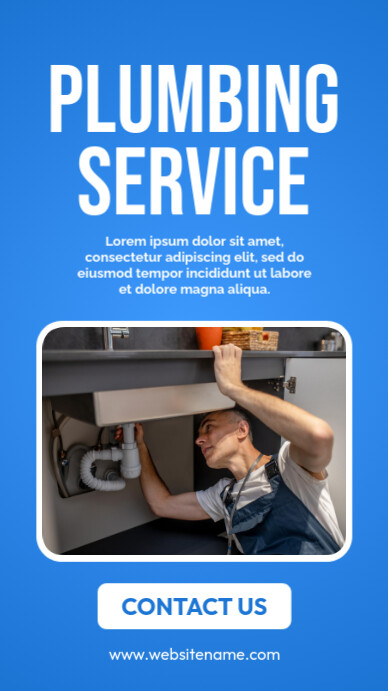 Blue Professional Plumbing Service Instagram Story template