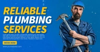 Blue Professional Pluming Service Facebook Sh template