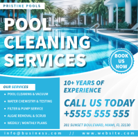 Blue Professional Pool Cleaning Services Instagram Post template