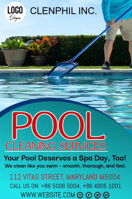 Copy of Blue Professional Pool Cleaning Services Poster | PosterMyWall