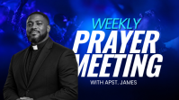 蓝色 Prayer Meeting YouTube Thumbnail Template