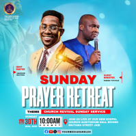 Blue Professional Prayer Retreat Revival Square Carré (1:1) template